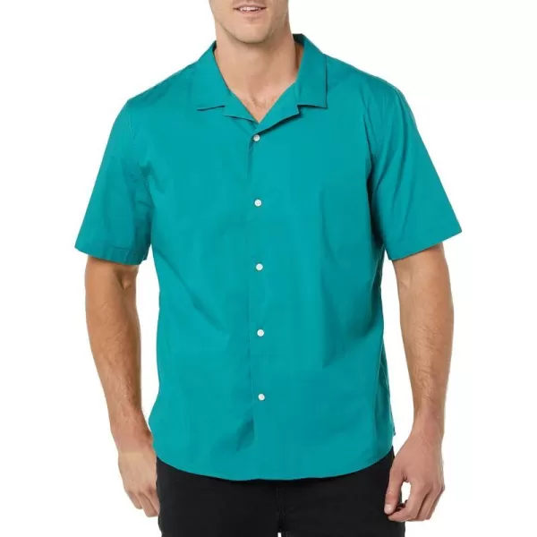 Amazon Essentials Mens StandardFit Vacation ShirtTeal Blue