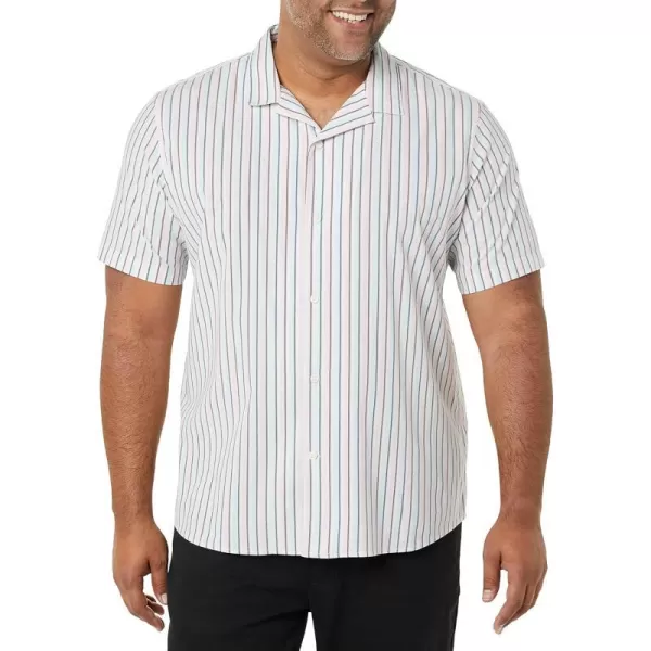 Amazon Essentials Mens StandardFit Vacation ShirtWhite Stripe