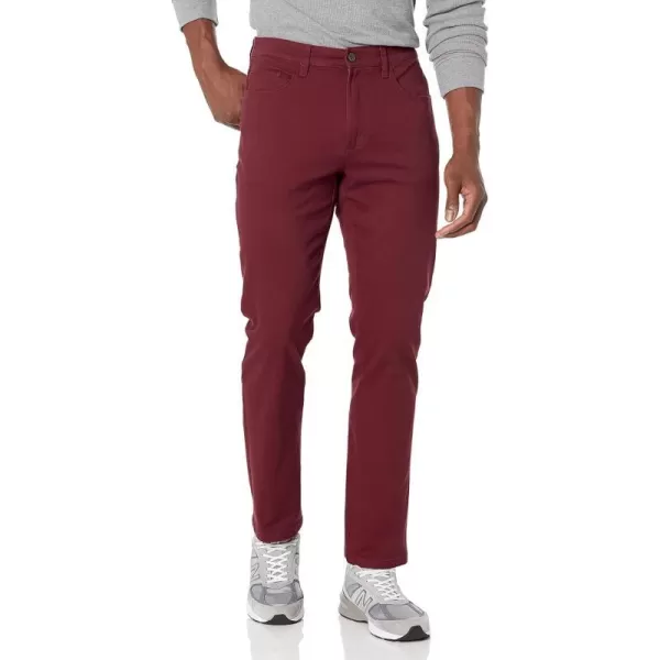 Amazon Essentials Mens StraightFit 5Pocket Comfort Stretch Chino Pant Previously GoodthreadsBurgundy