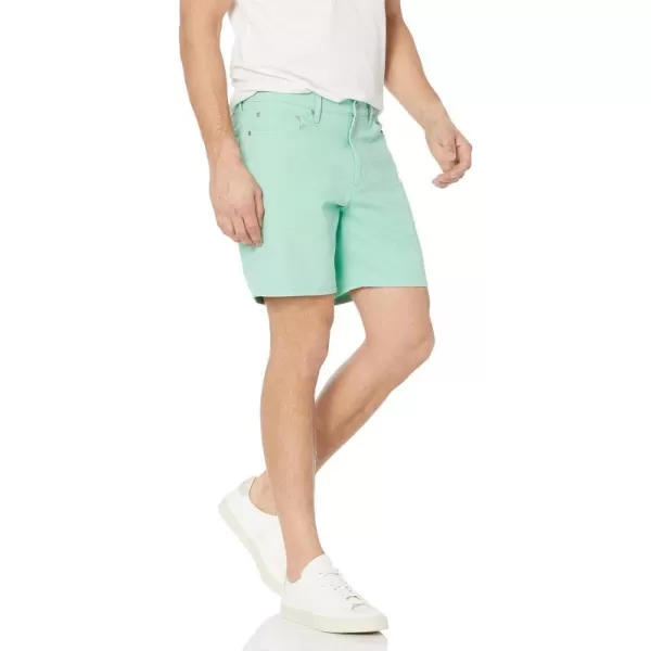 Amazon Essentials Mens StraightFit 7 Inseam Stretch 5Pocket ShortsMint Green