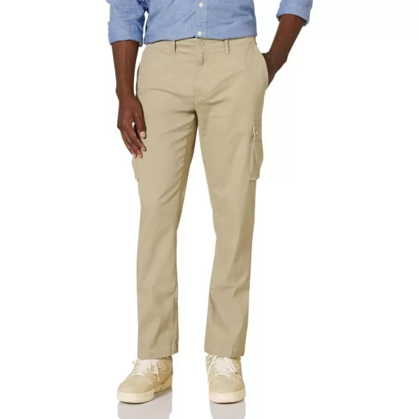 Amazon Essentials Mens StraightFit Stretch Cargo Pant Available in Big amp TallKhaki Brown