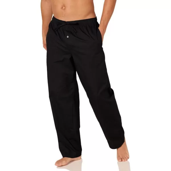 Amazon Essentials Mens StraightFit Woven Pajama PantBlack