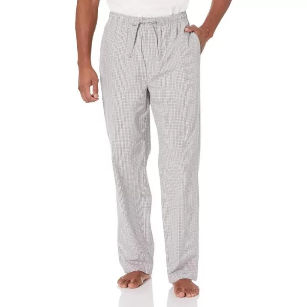 Amazon Essentials Mens StraightFit Woven Pajama PantGrey Plaid