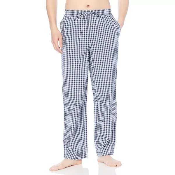 Amazon Essentials Mens StraightFit Woven Pajama PantNavy Gingham