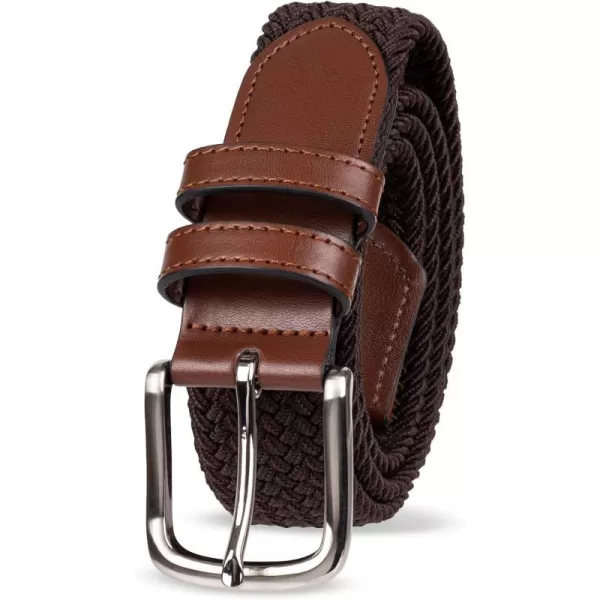 Amazon Essentials Mens Stretch Woven Braid BeltDeep Brown