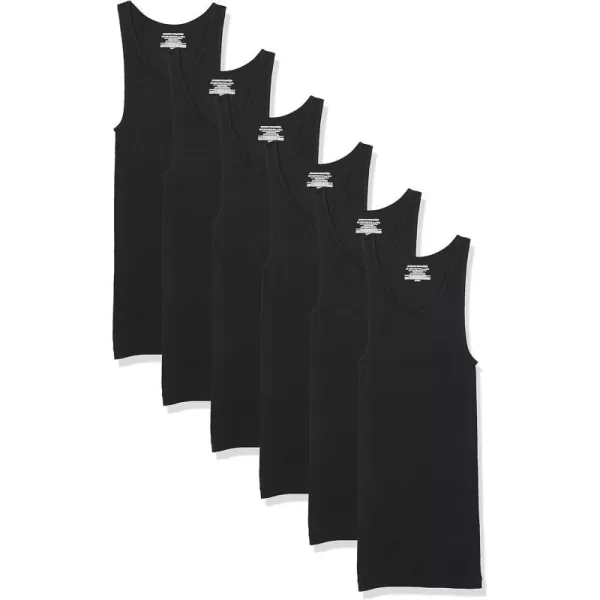 Amazon Essentials Mens Tank Undershirts Pack of 6Black