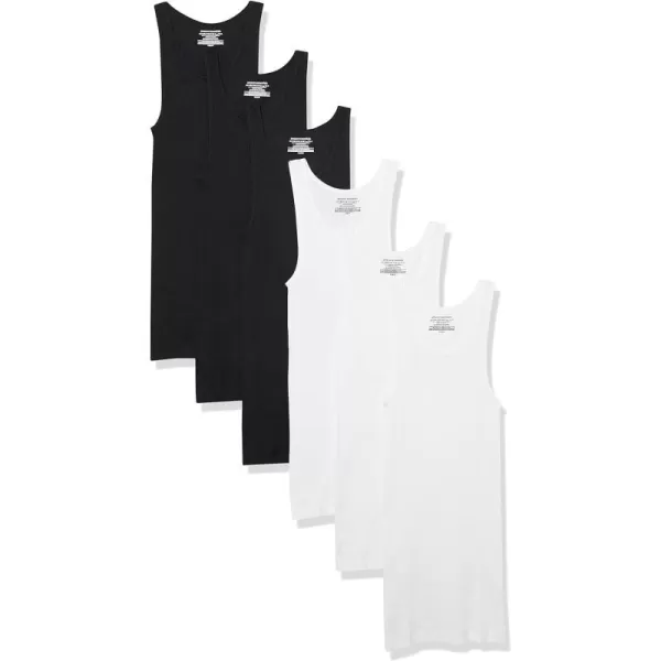 Amazon Essentials Mens Tank Undershirts Pack of 6BlackWhite