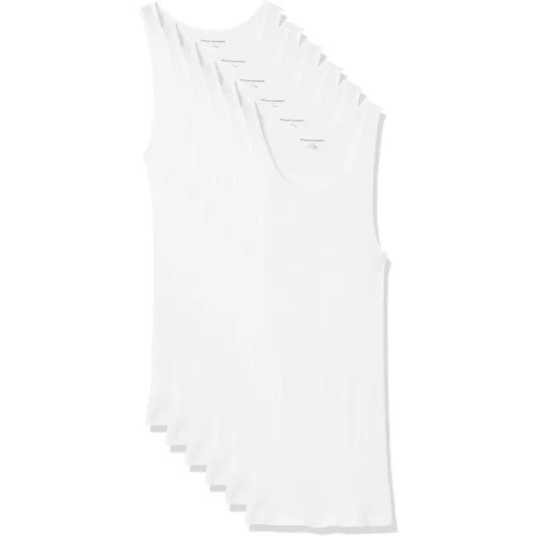 Amazon Essentials Mens Tank Undershirts Pack of 6White