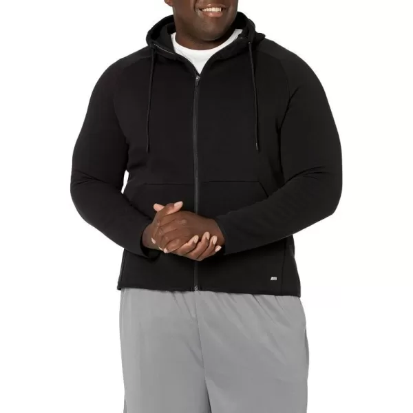 Amazon Essentials Mens Tech Fleece FullZip Hooded SweatshirtBlack