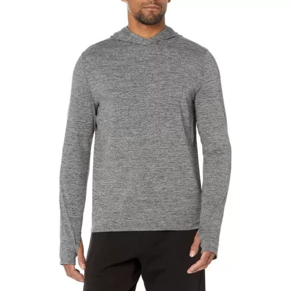 Amazon Essentials Mens Tech Stretch LongSleeve Hooded TShirtGrey Space Dye