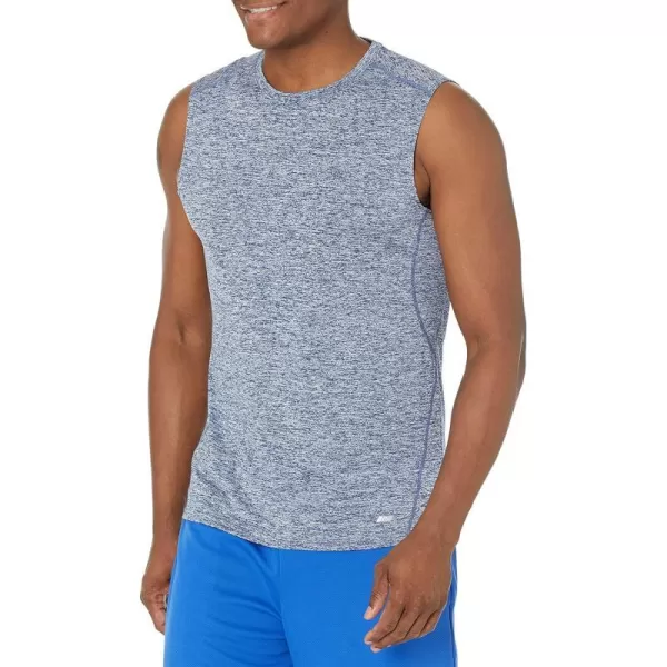 Amazon Essentials Mens Tech Stretch Muscle ShirtDark Blue Space Dye