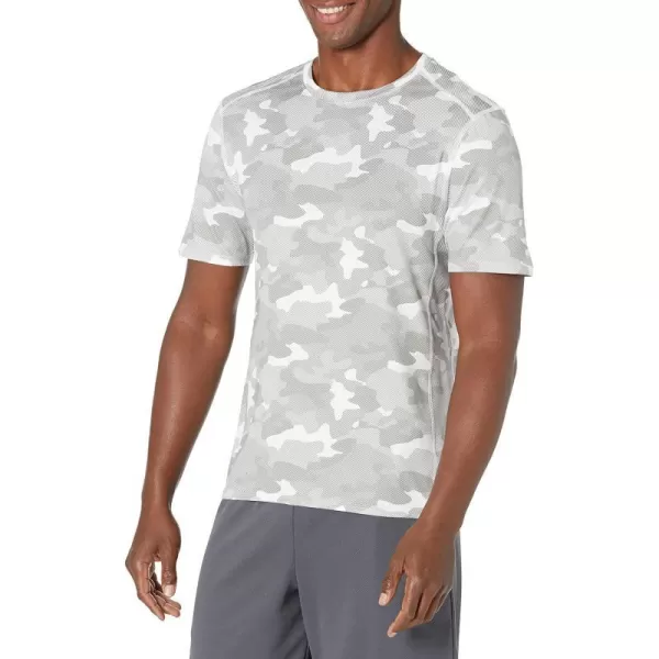 Amazon Essentials Mens Tech Stretch ShortSleeve TShirtWhite Camo