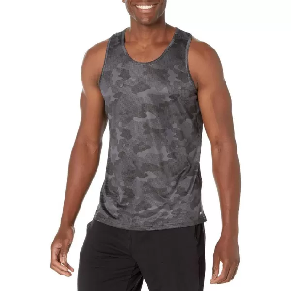 Amazon Essentials Mens Tech Stretch Tank TShirtCharcoal Camo