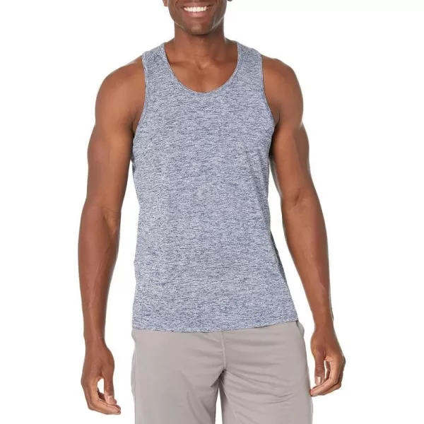 Amazon Essentials Mens Tech Stretch Tank TShirtDark Blue Space Dye