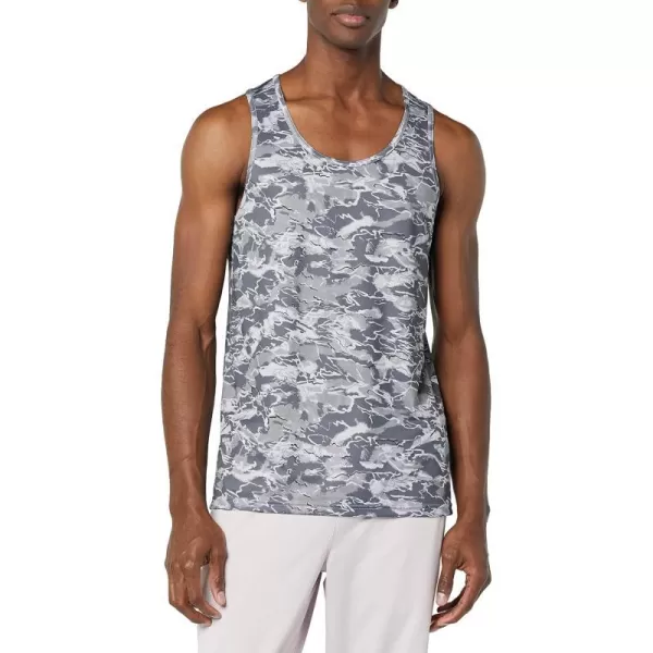 Amazon Essentials Mens Tech Stretch Tank TShirtGrey Abstract