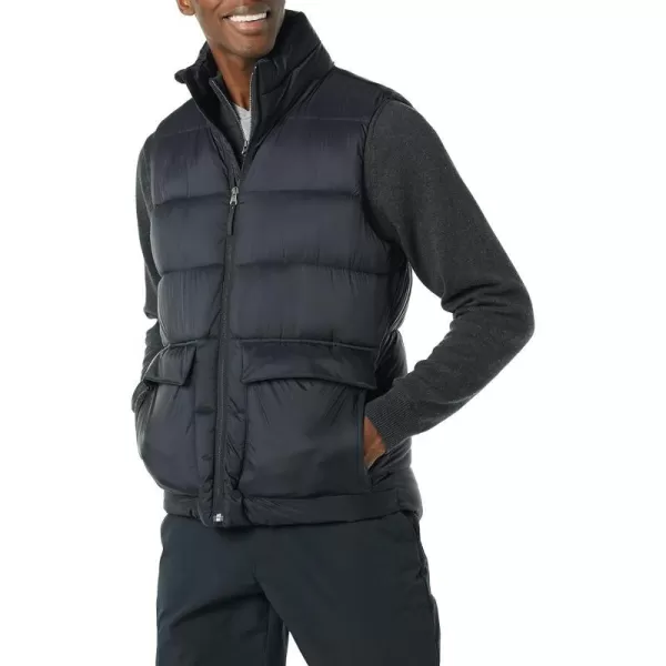 Amazon Essentials Mens WaterResistant SherpaLined Puffer VestBlack