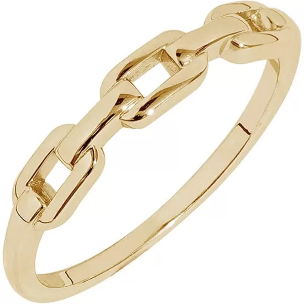 Amazon Essentials Plated Sterling Silver Chain Link Accent RingYellow Gold 10