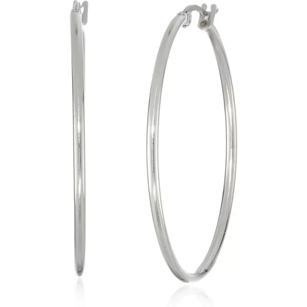 Amazon Essentials Stainless Steel Rounded Tube Hoop Earrings 50mmStainless Steel 41 mm