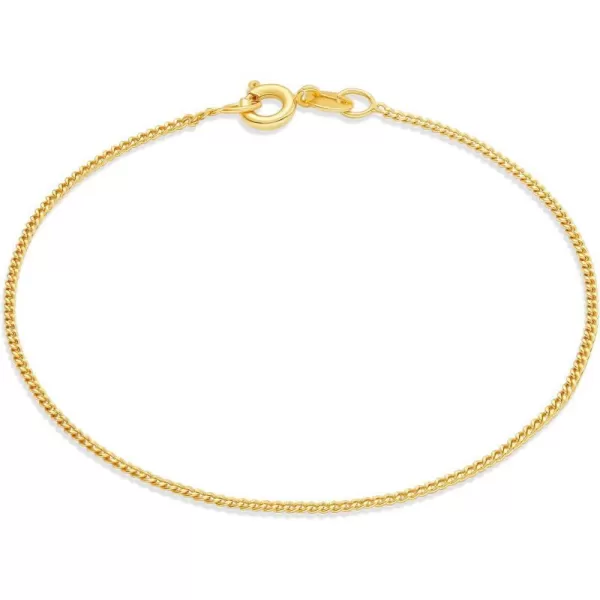 Amazon Essentials Sterling Curb Chain BraceletYellow Gold 75 2 mm