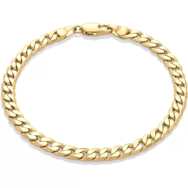 Amazon Essentials Sterling Curb Chain BraceletYellow Gold 75 5 mm