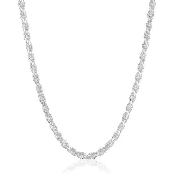 Amazon Essentials Sterling Silver Diamond Cut Rope Chain NecklaceSilver 20