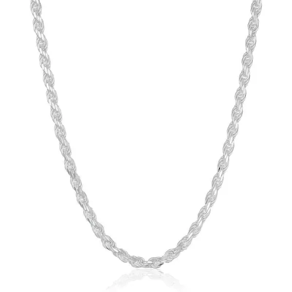 Amazon Essentials Sterling Silver Diamond Cut Rope Chain NecklaceSilver 36