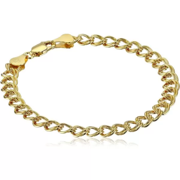 Amazon Essentials Sterling Silver DoubleLink Chain BraceletYellow Gold 7