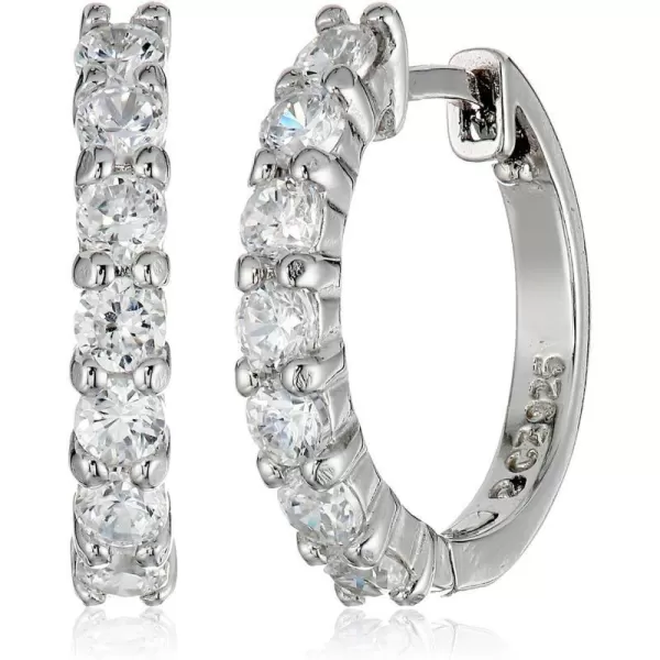 Amazon Essentials Sterling Silver Hinged Huggie Hoop EarringsSilver