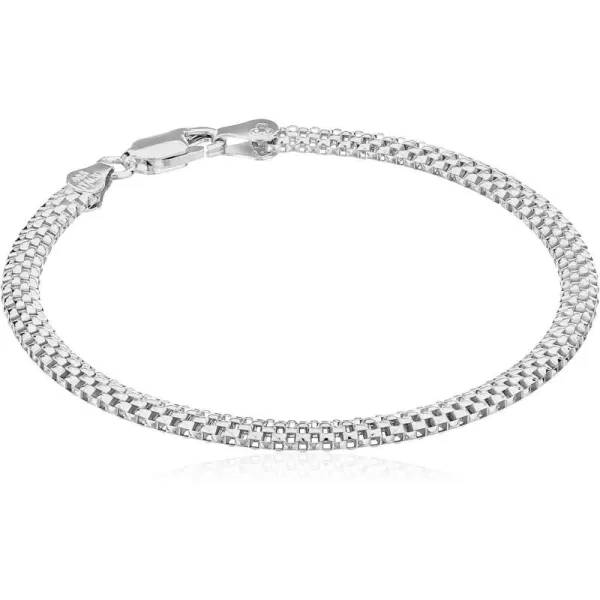 Amazon Essentials Sterling Silver or Gold over Sterling Silver Mesh Chain Bracelet 7 or 8Silver 8