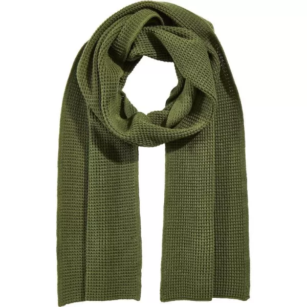 Amazon Essentials Unisex Adults Waffle Knit ScarfDark Olive