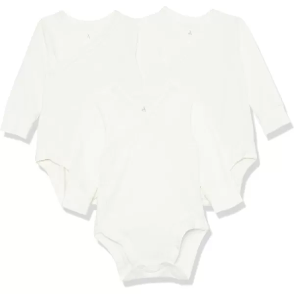 Amazon Essentials Unisex Babies Cotton LongSleeve Side Snap Bodysuit Previously Amazon Aware Pack of 3Offwhite