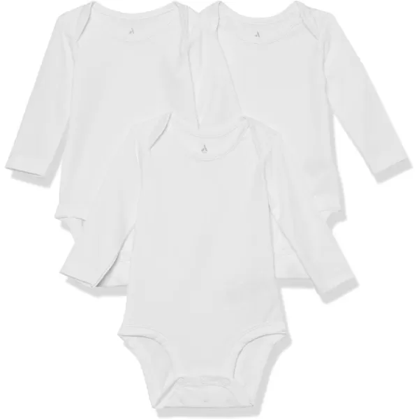 Amazon Essentials Unisex Babies Cotton Stretch Jersey Long Sleeve Bodysuit Previously Amazon Aware Pack of 3White