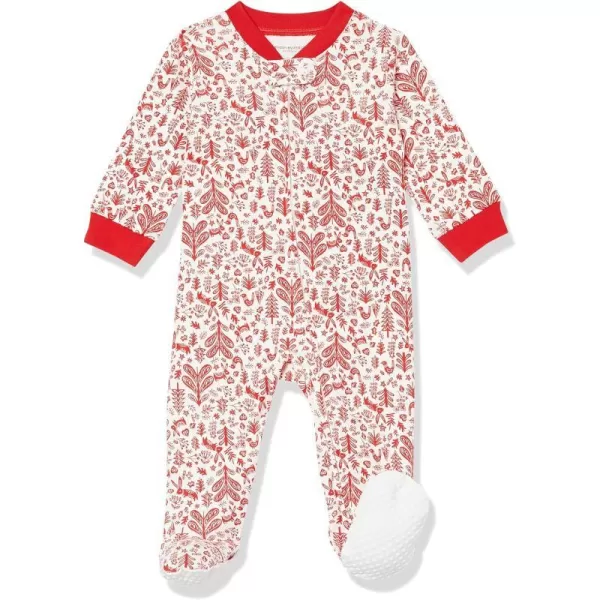 Amazon Essentials Unisex Babies Footed ZipFront Sleep and Play Multipacks1 Forest