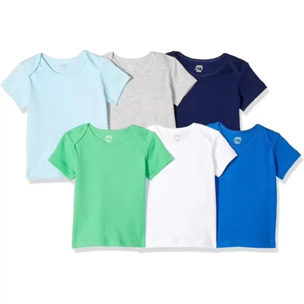 Amazon Essentials Unisex Babies LapShoulder Tee Pack of 6BlueGreen