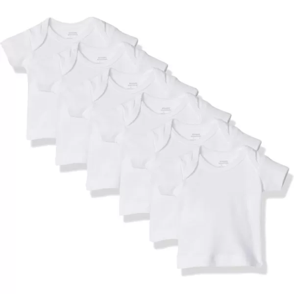 Amazon Essentials Unisex Babies LapShoulder Tee Pack of 6Bright White