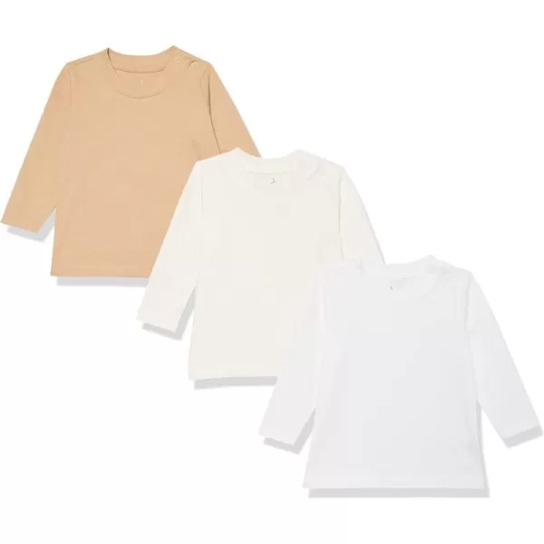 Amazon Essentials Unisex Babies Organic Cotton Long Sleeve TShirt Previously Amazon Aware Pack of 3Neutral