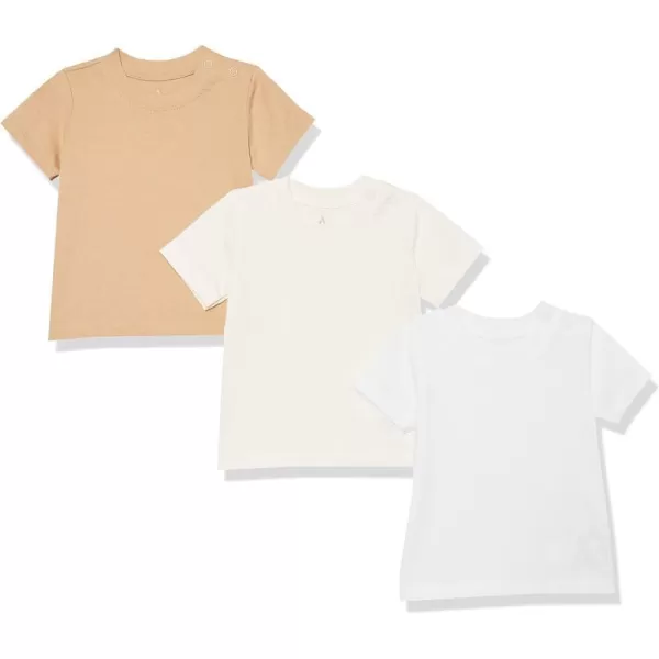 Amazon Essentials Unisex Babies Organic Cotton Short Sleeve TShirt Previously Amazon Aware Pack of 3Neutral