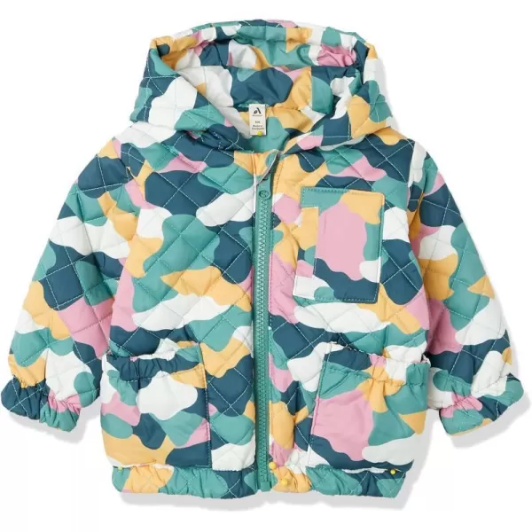 Amazon Essentials Unisex Babies Reversible Lightweight Puffer Jacket Previously Amazon AwareMauve Abstract Camo