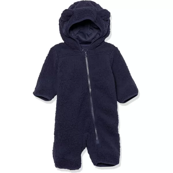 Amazon Essentials Unisex Babies Sherpa Fleece Bunting SuitDark Navy