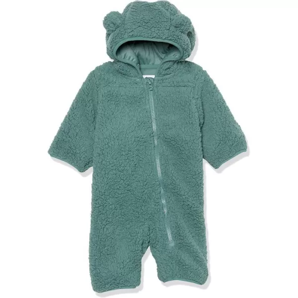 Amazon Essentials Unisex Babies Sherpa Fleece Bunting SuitDark Sage Green