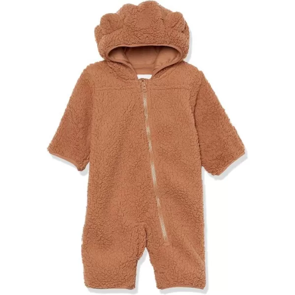 Amazon Essentials Unisex Babies Sherpa Fleece Bunting SuitLight Caramel