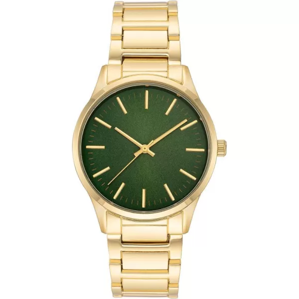 Amazon Essentials Unisex Bracelet WatchGoldGreen