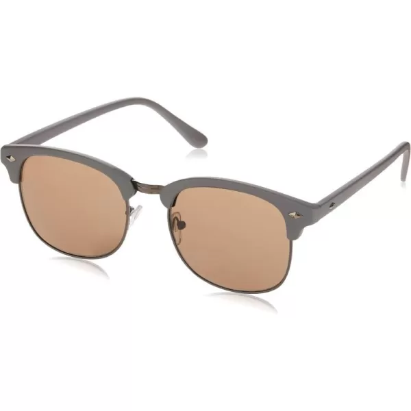 Amazon Essentials Unisex Half Frame Sunglasses PantoDark Grey