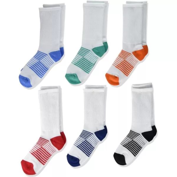 Amazon Essentials Unisex Kids Cushioned Athletic Crew Socks 6 PairsWhite