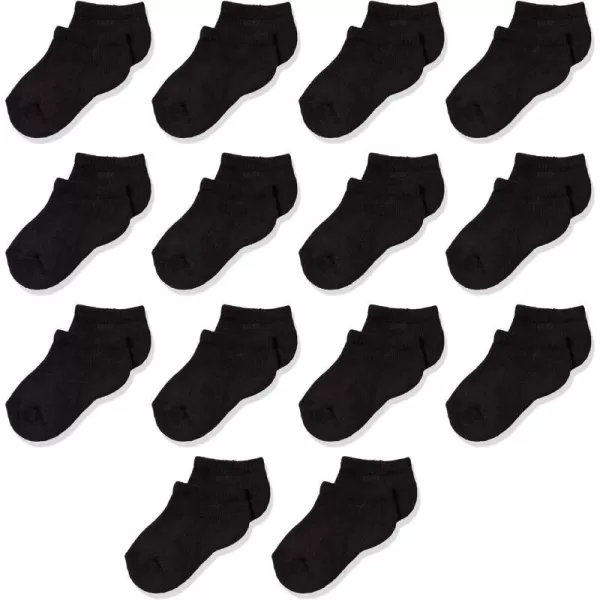 Amazon Essentials Unisex Kids and Toddlers Cotton Low Cut Sock 14 PairsBlack