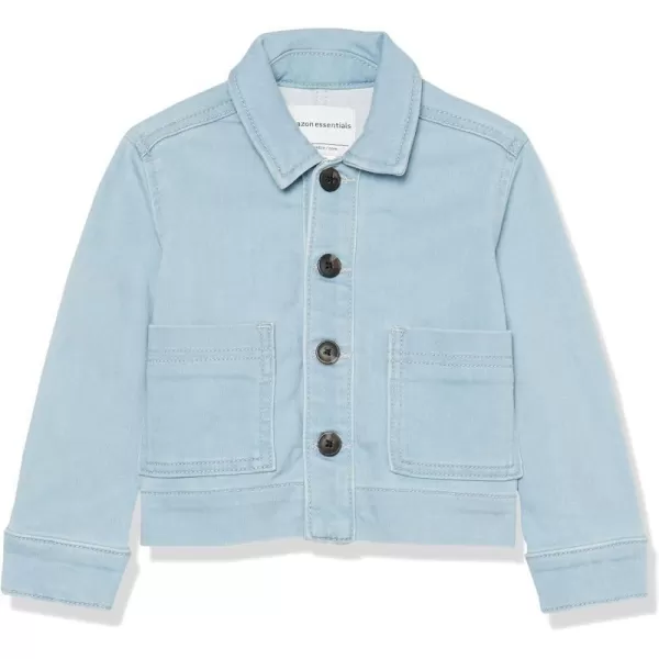 Amazon Essentials Unisex Kids and Toddlers Denim Chore JacketLight Blue Wash