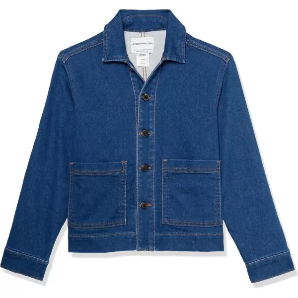 Amazon Essentials Unisex Kids and Toddlers Relaxed Fit Denim Chore JacketMedium Indigo Wash