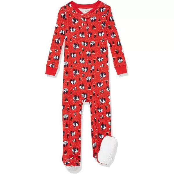 Amazon Essentials Unisex Toddlers and Babies SnugFit Cotton Footed Sleeper Pajamas Multipacks1 Panda