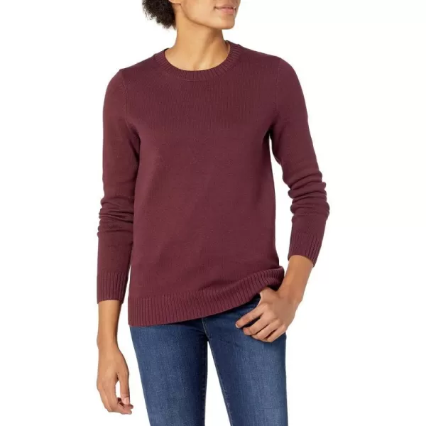 Amazon Essentials Womens 100 Cotton Crewneck Sweater Available in Plus SizeBurgundy