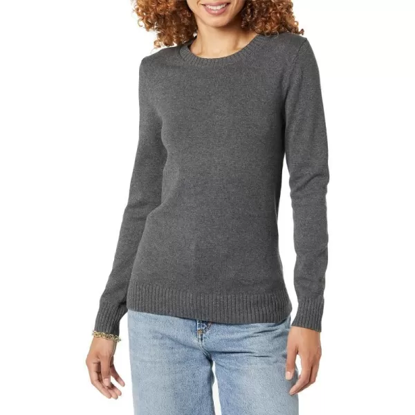 Amazon Essentials Womens 100 Cotton Crewneck Sweater Available in Plus SizeCharcoal Heather